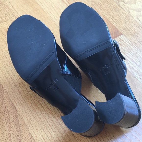 Vaneli Patent Leather Block Heel Strap Slide On Sandals - NEW - Picture 3 of 5